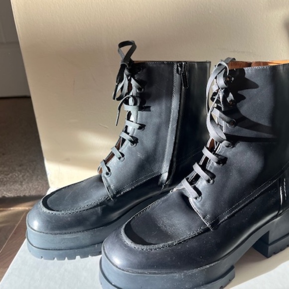 Clergerie Waddie Leather Platform Boots - Picture 1 of 4